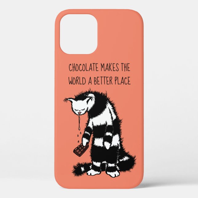 Coques Case-Mate iPhone Conception Chocolat Lover - Funny Chat Caractère (Verso)