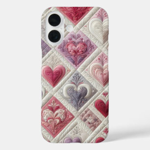 Coque Pour iPhone 16 Conception Coeur Quilé