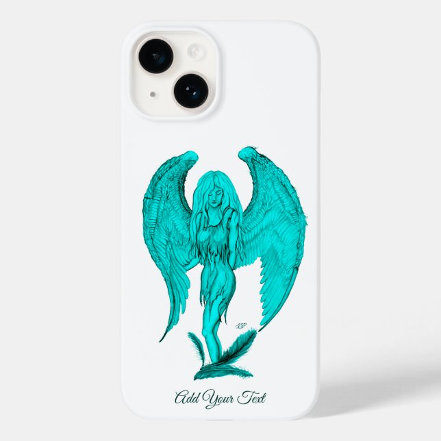 Coques Case-Mate iPhone Conception d'ange, de noir et de vert (Verso)