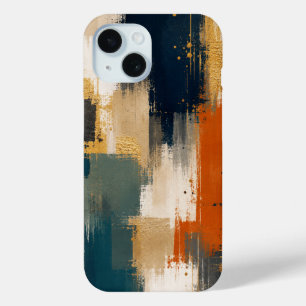 Coque Case-Mate iPhone Conception d'art moderne abstrait Navy Or Luxe Per