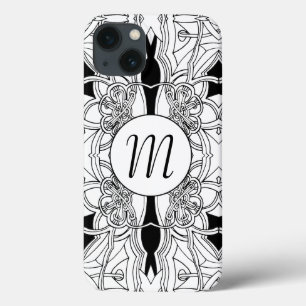 Coque Case-Mate iPhone Conception d'art moderne en noir et blanc avec mon