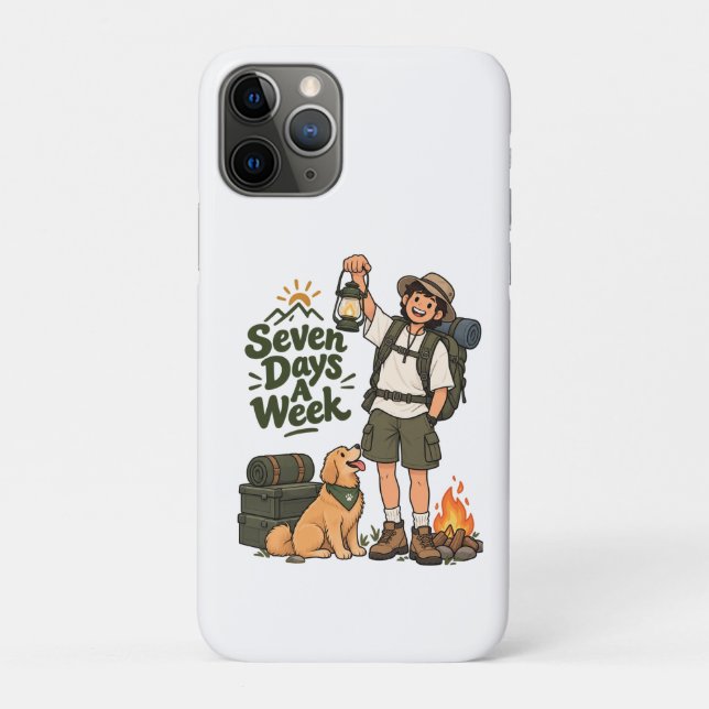 Coques Case-Mate iPhone Conception d'aventure de camping sept jours par se (Dos)