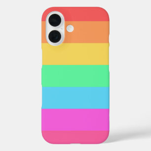 Coque Pour iPhone 16 Conception de bandes de couleurs arc-en-ciel paste