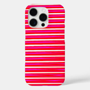 Coque iPhone 16 Pro Conception de bandes en rouge et blanc