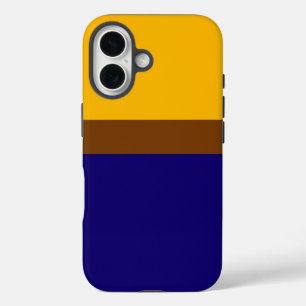 Coque Pour iPhone 16 Conception de bloc couleur bleu jaune