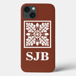 Coque Case-Mate iPhone Conception de carreaux de maïs et de feuilles roug