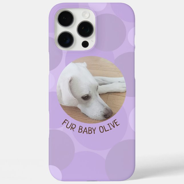 Coques Case-Mate iPhone Conception de cercles pointillés mignons Polka vio (Verso)