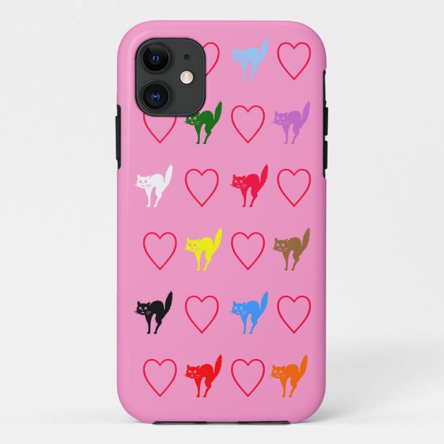Coques Case-Mate iPhone Conception de chat d'amour (Dos)