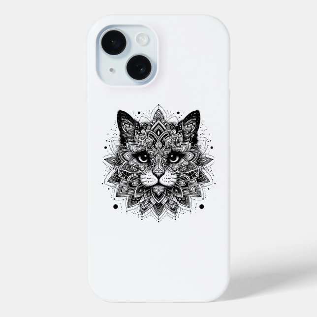 Coques Case-Mate iPhone Conception de chat Motif Mandala (Verso)