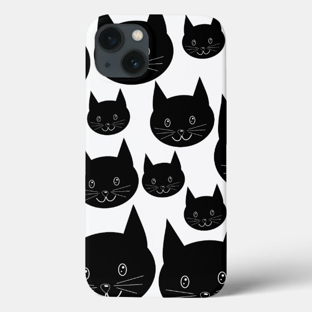Coques Case-Mate iPhone Conception de chats monochromes. (Verso)