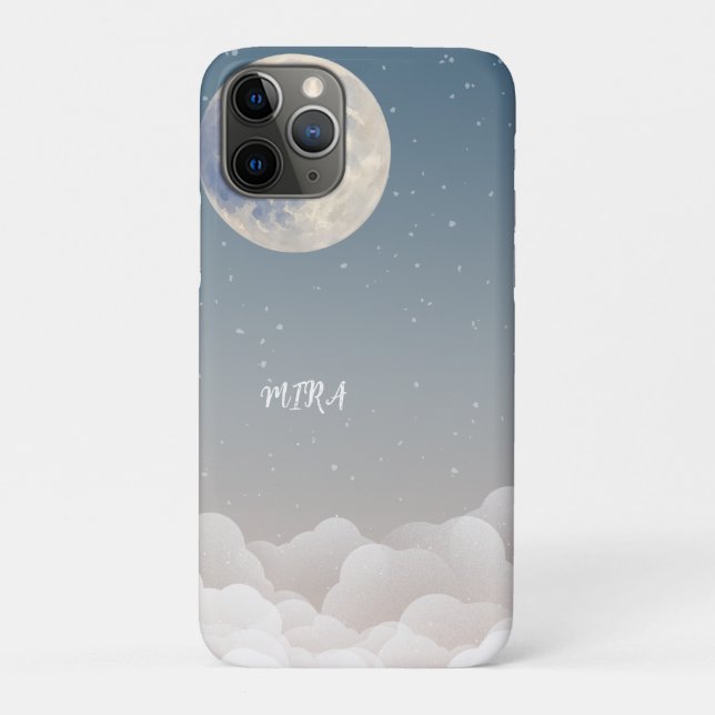 Coques Case-Mate iPhone Conception de ciel bleu lune et nuages rêveurs (Dos)