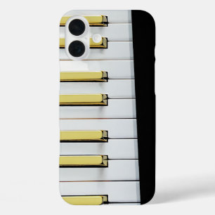 Coque Pour iPhone 16 Plus Conception de clé en piano avec accents or