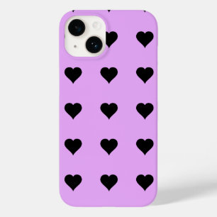Coque Pour iPhone 14 Conception de cœur noir et rose gothique