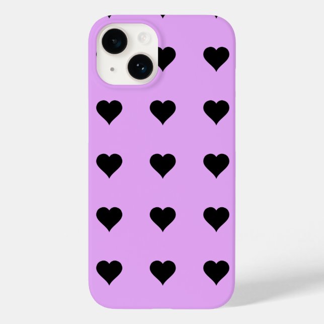 Coques Case-Mate iPhone Conception de cœur noir et rose gothique (Verso)