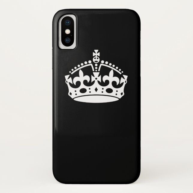 Coques Case-Mate iPhone Conception de couronne calme sur noir solide (Dos)