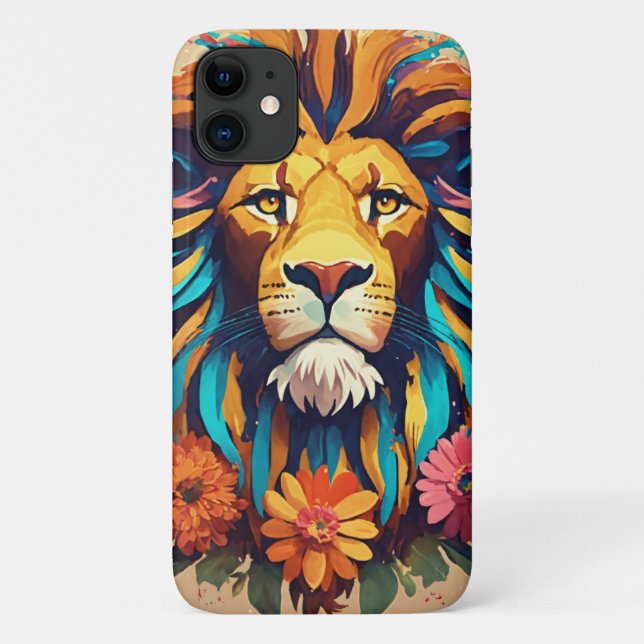 Coques Case-Mate iPhone Conception de couverture iPhone Lion en verre de c (Dos)