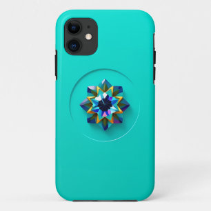 Case-Mate iPhone Case Conception de cristal multicolore sur Turquoise