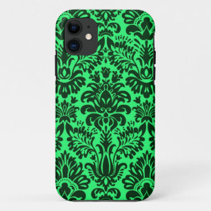 Coque iPhone 11 Conception de damas vert