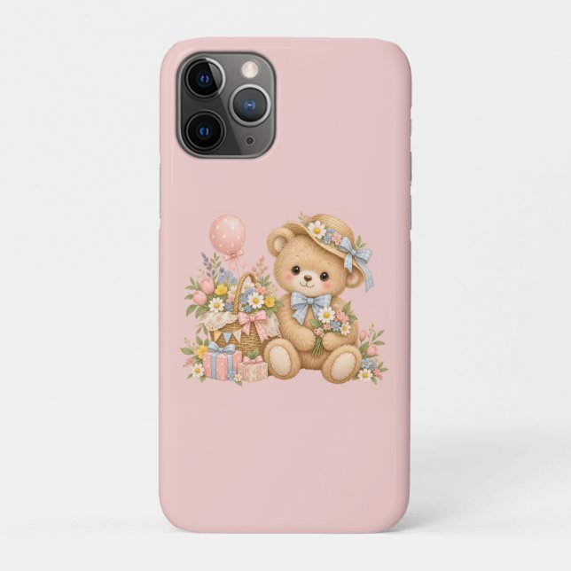 Coques Case-Mate iPhone Conception de fête de nounours mignon (Dos)