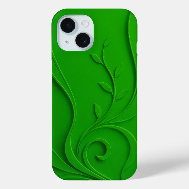 Coques Case-Mate iPhone Conception de feuille minimale verte (Verso)