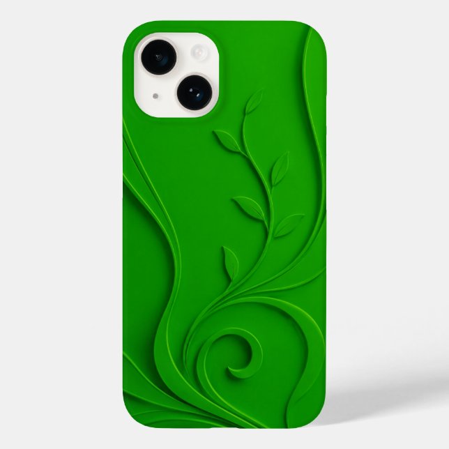 Coques Case-Mate iPhone Conception de feuille minimale verte (Verso)