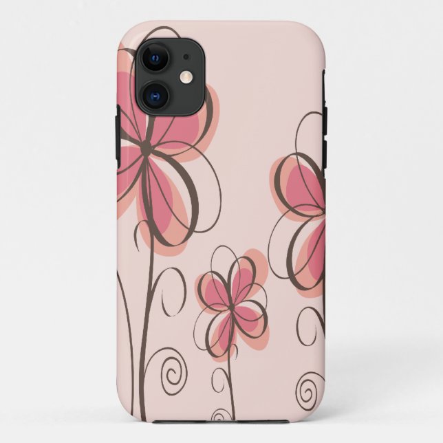 Coques Case-Mate iPhone Conception de fleurs de griffonnage de rose et de (Dos)