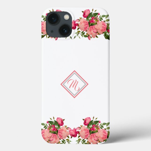 Coques Case-Mate iPhone Conception de fleurs roses avec iPhone C Coque-Mat (Verso)