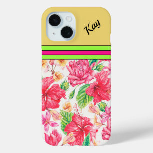 Coque Case-Mate iPhone Conception de fleurs tropicales personnalisées