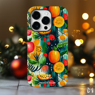 Coque Case-Mate iPhone Conception de fruits d'évasion tropicale avec oran