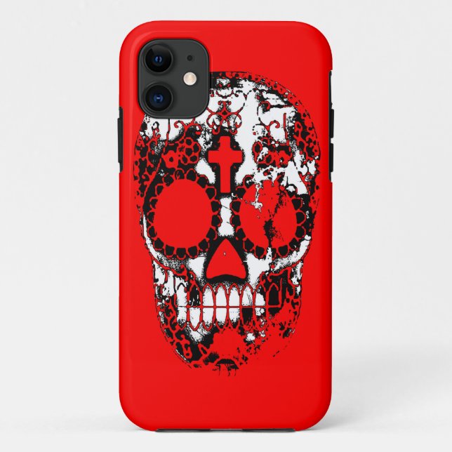 Coques Case-Mate iPhone Conception de grunge de crâne de sucre de jour des (Dos)