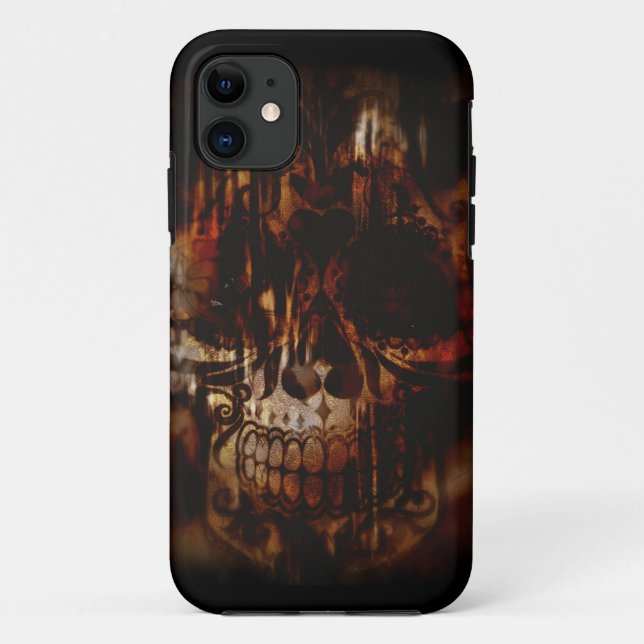 Coques Case-Mate iPhone Conception de grunge de crâne de sucre de jour des (Dos)