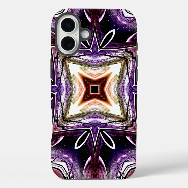 Coques Case-Mate iPhone Conception de kaléidoscope cosmique violet et oran (Verso)