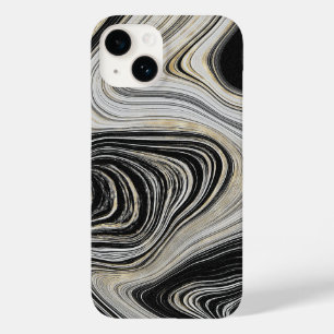 Coque Case-Mate iPhone Conception de l'Agate Noir et Or
