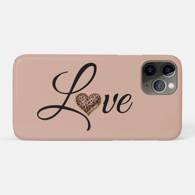 Coques Case-Mate iPhone Conception de l'amour de cœur léopard Glam (Dos (Horizontal))