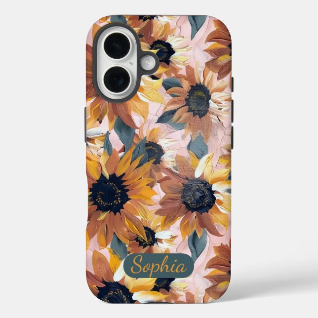 Coques Case-Mate iPhone Conception de l'aquarelle de tournesol (Verso)