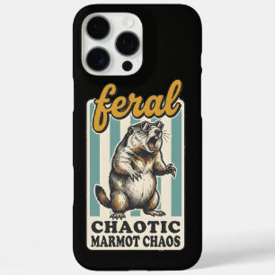 Coque iPhone 16 Pro Max Conception de mème de chaos de marmotte chaotique