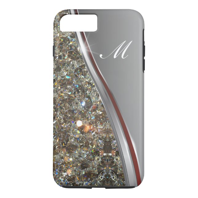 Coques Case-Mate iPhone Conception de monogramme de Bling Classy (Dos)