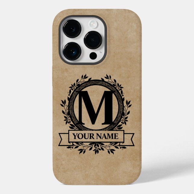 Coques Case-Mate iPhone Conception de monogramme floral (Verso)