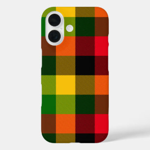 Coque Pour iPhone 16 Conception de motif à carreaux de couleurs africai