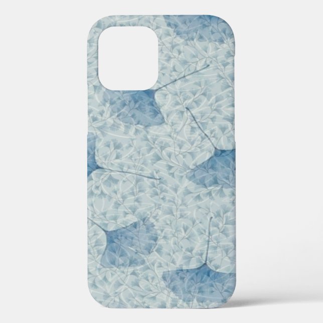 Coques Case-Mate iPhone Conception de motif de feuilles bleues (Verso)