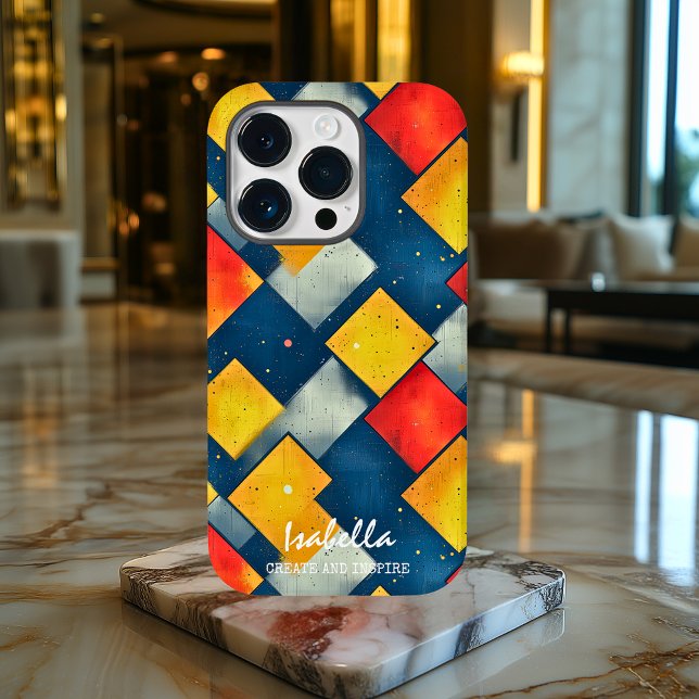 Coques Case-Mate iPhone Conception de motif diamant abstrait personnalisab (Créateur téléchargé)