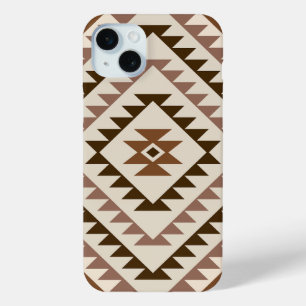 Coque Case-Mate iPhone Conception de motif diamant aztéque marron+crème