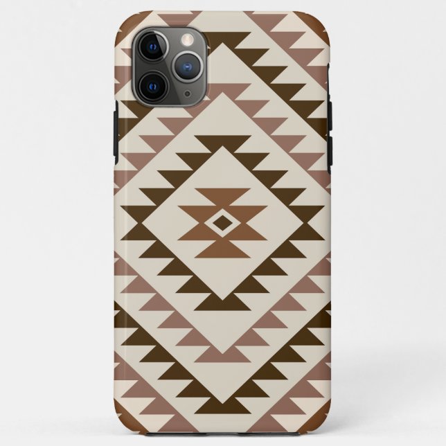 Coques Case-Mate iPhone Conception de motif diamant aztéque marron+crème (Dos)