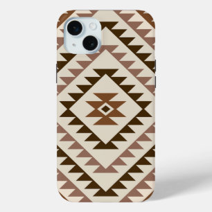 Coque Case-Mate iPhone Conception de motif diamant aztéque marron+crème