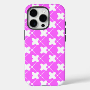 Coque iPhone 16 Pro Conception de motif en rose et blanc
