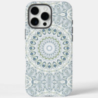 Conception de motif mandala bleu et vert serein