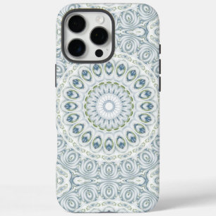 Coque iPhone 16 Pro Max Conception de motif mandala bleu et vert serein