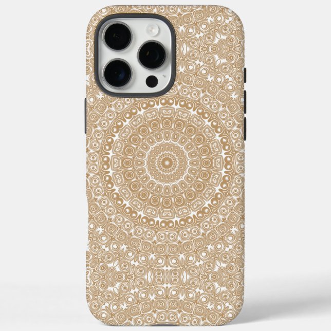 Coques Case-Mate iPhone Conception de motif mandala marron chameau (Verso)
