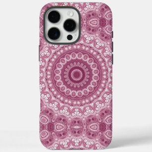 Coque iPhone 16 Pro Max Conception de motif mandala rose poussiéreux