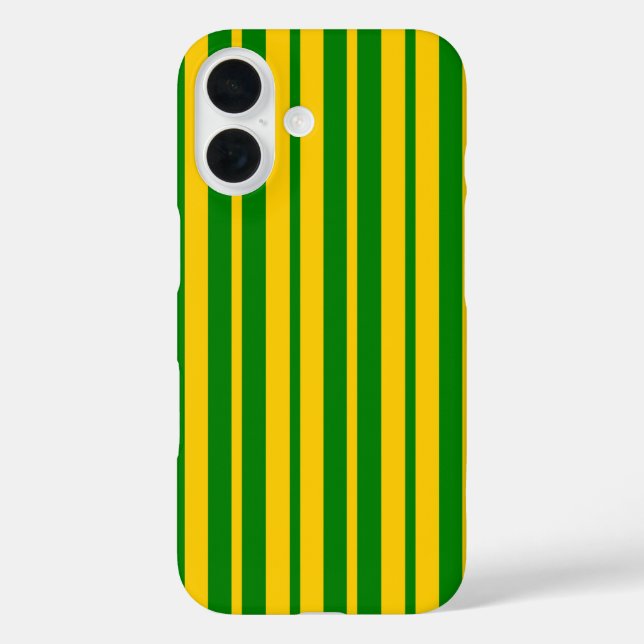 Coques Case-Mate iPhone Conception de motif rayé stylé vert jaune  (Verso)
